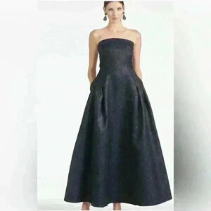 Sachin + Babi Margaux Black/Midnight Strapless Midi Gala Dress Size Xtra Large
